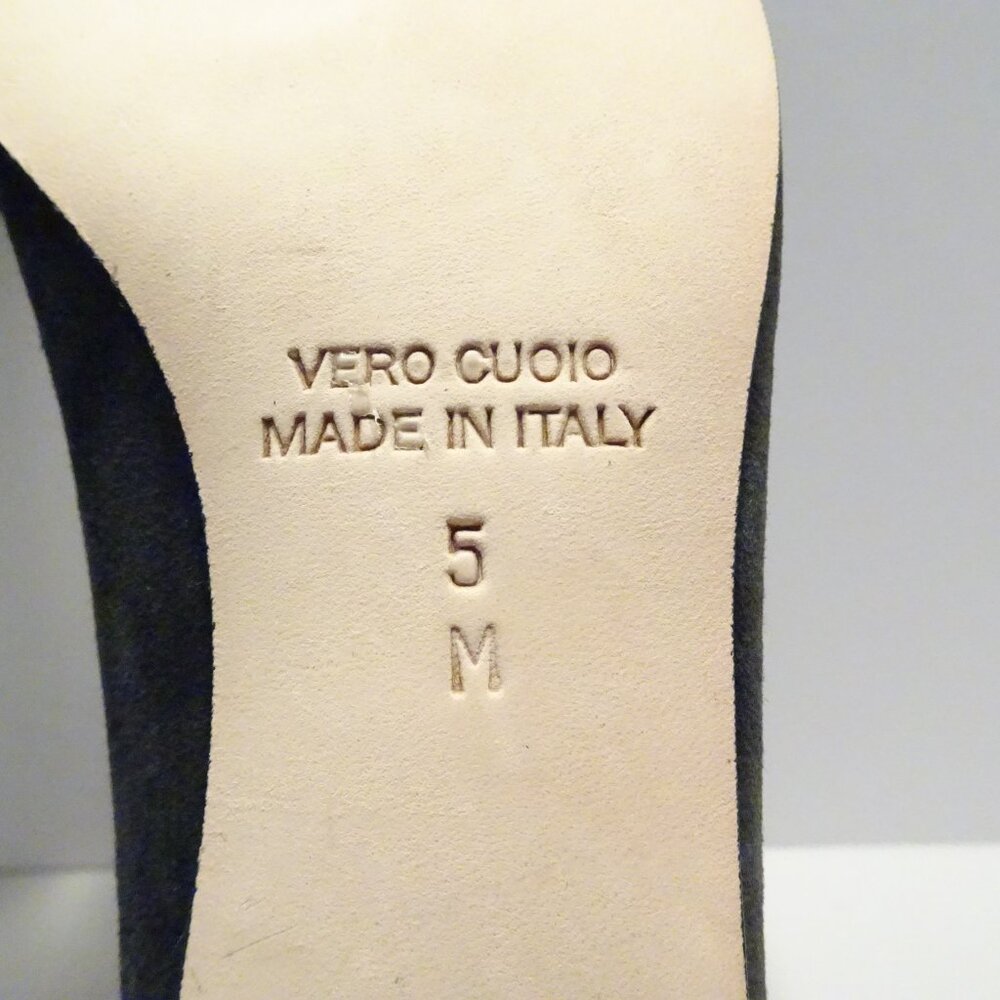 SESTO MEUCCI Flynn Low Pump Heel Gray Suede Leather Beaded Sz 5M Italy - Picture 5 of 5